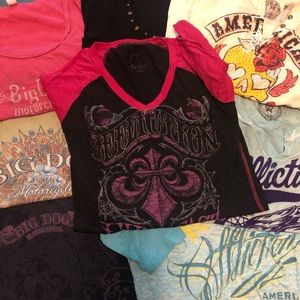 Lot of 8 Big Dog motorcycle, Affliction t-shirts